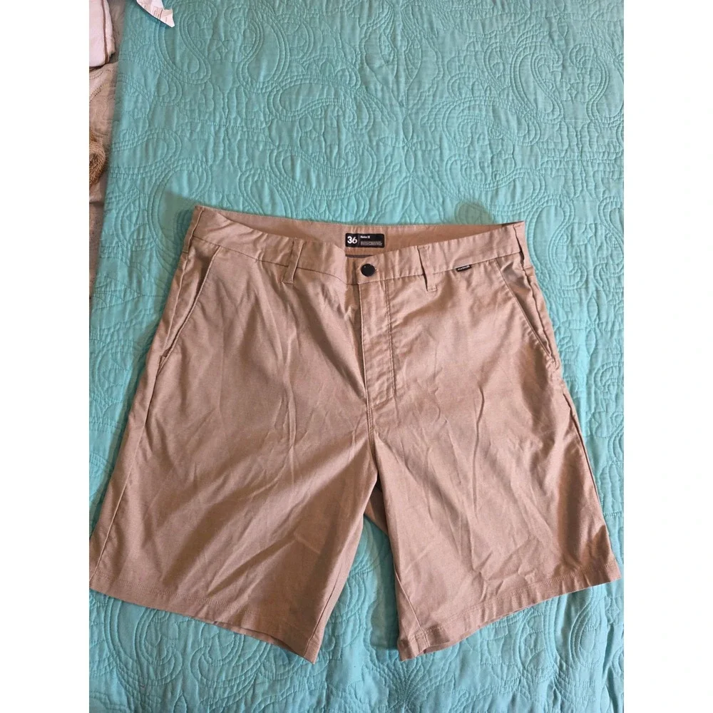 Hurley Mens Dri-FIT Chino Walkshorts Khaki Tan Size 36 Casual Summer Shorts
